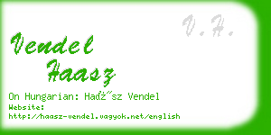 vendel haasz business card